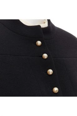 Chanel Vintage Vintage Jassen Pre-owned Wool Outerwear Black -Goedkope Chanel Vintage winkel 88e2ed20608630098ce5b9b11c57ee1c
