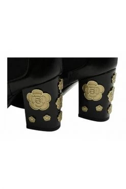 Chanel Vintage Vintage Schoenen Pre-owned Camellia Ankle Boots Black -Goedkope Chanel Vintage winkel 8946918900d66db25ae3dc7a4ef90226