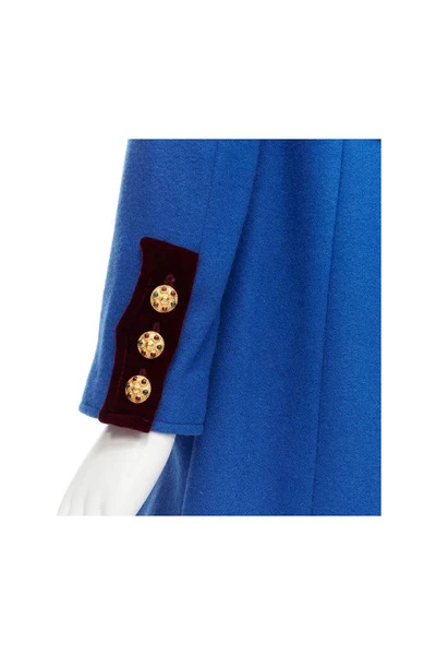 Chanel Vintage Vintage Jassen Pre-owned Wool Outerwear Blue 4 Chanel Vintage Vintage Jassen Pre-owned Wool Outerwear Blue - Afbeelding 4