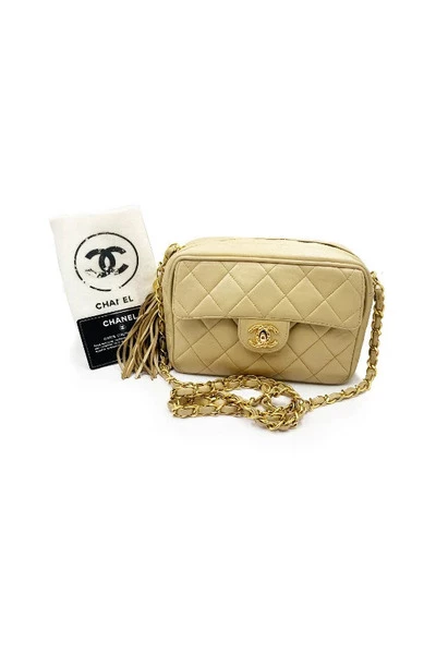 Chanel Vintage Vintage Tassen Pre-owned Leather Chanel-bags Beige 6 Chanel Vintage Vintage Tassen Pre-owned Leather Chanel-bags Beige - Afbeelding 6