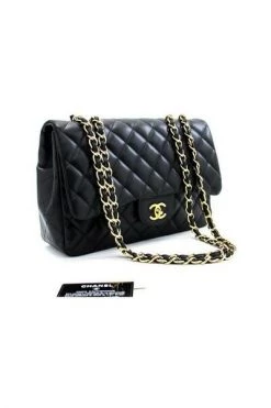 Chanel Vintage Vintage Tassen Pre-owned Leather Flap Bag Black -Goedkope Chanel Vintage winkel 8df205502bd4b1d2014e61bce7d3b0ed