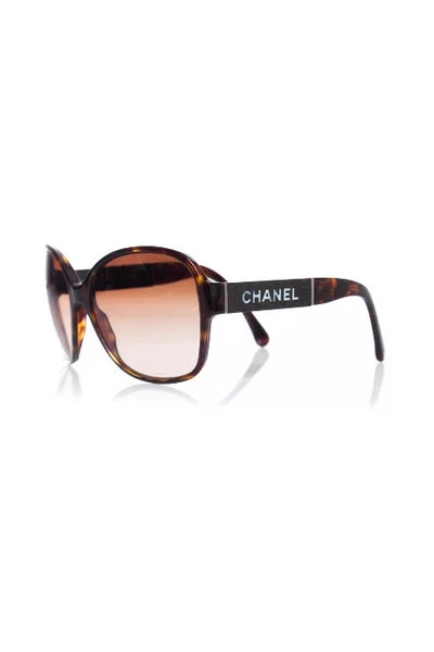 Chanel Vintage Vintage Accessoires Pre-owned Plastic Sunglasses Brown 2 Chanel Vintage Vintage Accessoires Pre-owned Plastic Sunglasses Brown - Afbeelding 2