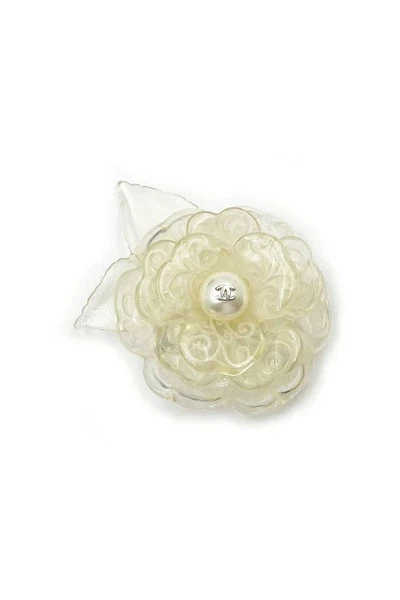 Chanel Vintage Vintage Sieraden Pre-owned Plastic Chanel-jewelry White 1 Chanel Vintage Vintage Sieraden Pre-owned Plastic Chanel-jewelry White