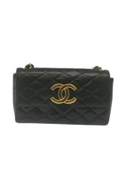 Chanel Vintage Vintage Tassen Pre-owned Leather Flap Bag Black