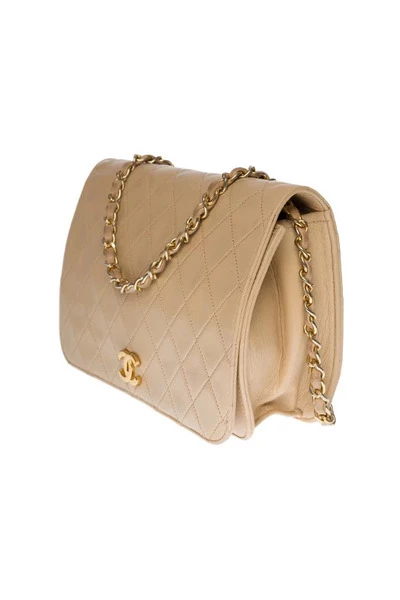 Chanel Vintage Vintage Tassen Pre-owned Shoulder Bags Beige 1 Chanel Vintage Vintage Tassen Pre-owned Shoulder Bags Beige