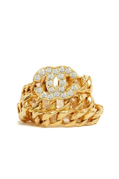 Chanel Vintage Vintage Accessoires Pre-owned Metal Belts Yellow 2 Chanel Vintage Vintage Accessoires Pre-owned Metal Belts Yellow - Afbeelding 2