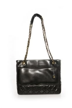 Chanel Vintage Vintage Tassen Pre-owned Quilted Calf Leather Shopper/shoulderbag With Hardware. Black -Goedkope Chanel Vintage winkel 9b16fdae017d4301dd245e2a1b8bb8d6