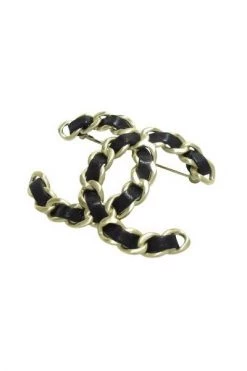 Chanel Vintage Vintage Sieraden Pre-owned Leather Brooches Black