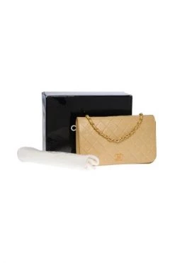 Chanel Vintage Vintage Tassen Pre-owned Leather Chanel-bags Beige -Goedkope Chanel Vintage winkel a0b05680f6f6d0cc589de7b99a70600c