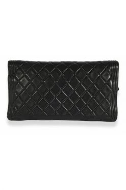 Chanel Vintage Vintage Tassen Chanel Black Quilted Lambskin Boy Fold-over Clutch Bag Black -Goedkope Chanel Vintage winkel a25a0e8b1da1832735f17ac7ff9ad5a9