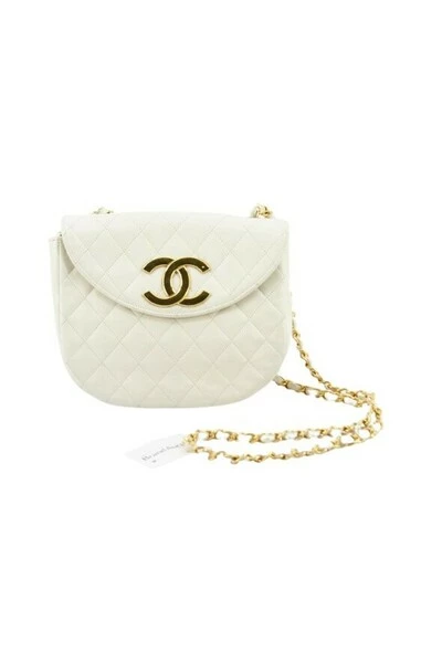 Chanel Vintage Vintage Tassen Pre-owned V-Stich Bag White 2 Chanel Vintage Vintage Tassen Pre-owned V-Stich Bag White - Afbeelding 2