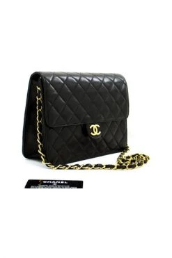 Chanel Vintage Vintage Tassen Pre-owned Leather Flap Bag Black -Goedkope Chanel Vintage winkel a2b2ee65b8e73a1b6e64bfae9274c402