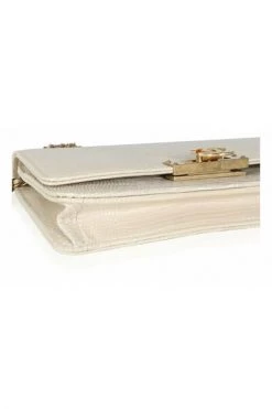 Chanel Vintage Vintage Tassen Lizard Golden Class Wallet On Chain White