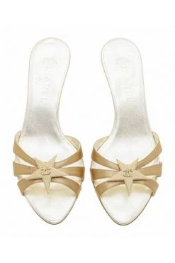 Chanel Vintage Vintage Schoenen Pre-owned Satin CC Embellished Open Toe Sandals Yellow -Goedkope Chanel Vintage winkel a432adda9c10ed7b14ba3323bed1a3c1