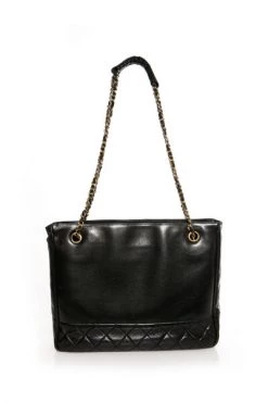 Chanel Vintage Vintage Tassen Pre-owned Quilted Calf Leather Shopper/shoulderbag With Hardware. Black -Goedkope Chanel Vintage winkel a509dd387e4b9d27e16047341c30f640