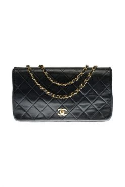 Chanel Vintage Vintage Tassen Pre-owned Leather Chanel-bags Black -Goedkope Chanel Vintage winkel a54cf7c896cf3d1eb49597351f03f09b