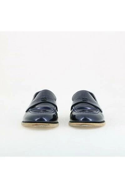 Chanel Vintage Vintage Schoenen Pre-assured Moccasins In Verni Leather Blue 5 Chanel Vintage Vintage Schoenen Pre-assured Moccasins In Verni Leather Blue - Afbeelding 5