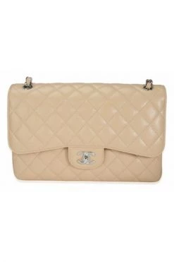 Chanel Vintage Vintage Tassen Chanel Beige Quilted Caviar Jumbo Classic Double Flap Bag 79973 Beige -Goedkope Chanel Vintage winkel a6dd2ceeb58aa0b31405069937929bbc