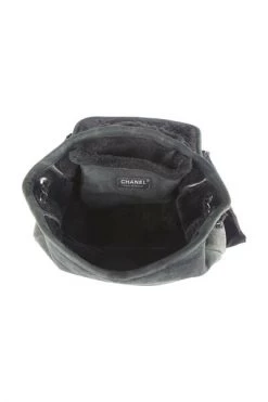 Chanel Vintage Vintage Tassen Pre-owned Quilted Nubuck Shearling Single Flap Bag Black -Goedkope Chanel Vintage winkel a7ae83b55f318294fe710546f9733122