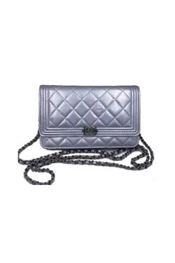 Chanel Vintage Vintage Tassen Pre-owned Leather Chanel-bags Gray -Goedkope Chanel Vintage winkel a862e0249928b7c6709574b6d9d52aef