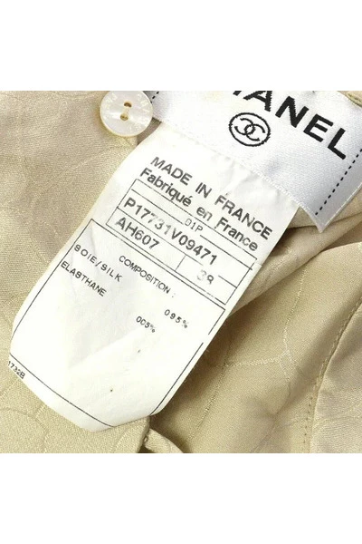 Chanel Vintage Vintage Tops Pre-owned Silk Tops Yellow 5 Chanel Vintage Vintage Tops Pre-owned Silk Tops Yellow - Afbeelding 5