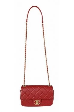 Chanel Vintage Vintage Tassen Chanel Red Quilted Lambskin Small Stitched Single Flap Bag Red -Goedkope Chanel Vintage winkel ab1320f9a55fe35c3d17d02414093054