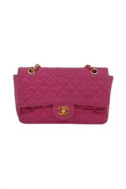 Chanel Vintage Vintage Tassen Pre-owned Canvas Flap Bag Pink