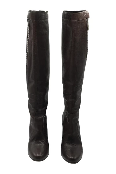 Chanel Vintage Vintage Schoenen Pre-hourd Zip Boots Brown 5 Chanel Vintage Vintage Schoenen Pre-hourd Zip Boots Brown - Afbeelding 5