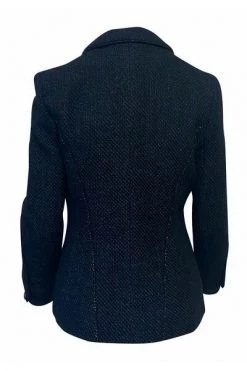 Chanel Vintage Vintage Jassen Pre-owned Single Breasted Jacket In Tweed Blue