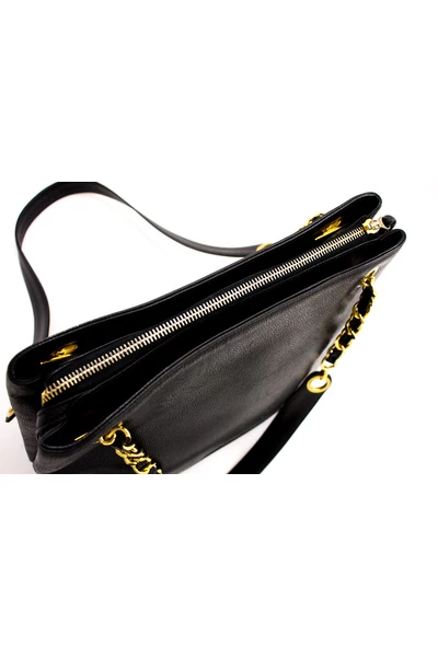 Chanel Vintage Vintage Tassen Pre-owned Caviar Large Chain Shoulder Bag Black 1 Chanel Vintage Vintage Tassen Pre-owned Caviar Large Chain Shoulder Bag Black