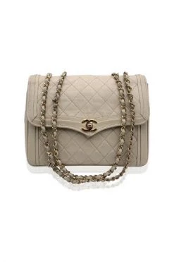 Chanel Vintage Vintage Tassen Pre-owned Leather Chanel-bags Beige -Goedkope Chanel Vintage winkel b76864aa4592ff3adc1d43be7e5d9946