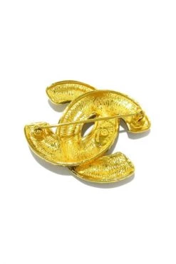 Chanel Vintage Vintage Sieraden Pre-owned Metal Brooches Yellow