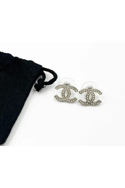 Chanel Vintage Vintage Sieraden Pre-owned White Gold Chanel-jewelry Gray 2 Chanel Vintage Vintage Sieraden Pre-owned White Gold Chanel-jewelry Gray - Afbeelding 2