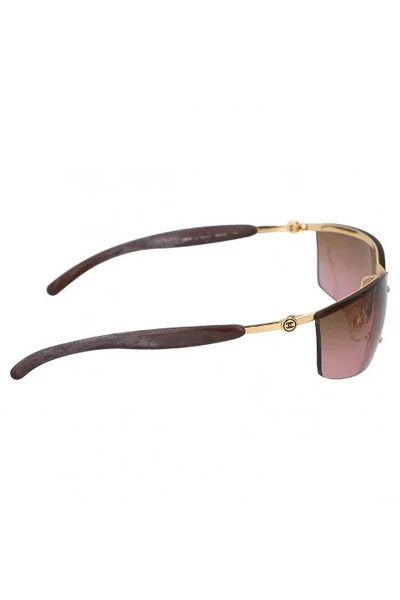 Chanel Vintage Vintage Accessoires Pre-owned Fabric Sunglasses Yellow 4 Chanel Vintage Vintage Accessoires Pre-owned Fabric Sunglasses Yellow - Afbeelding 4