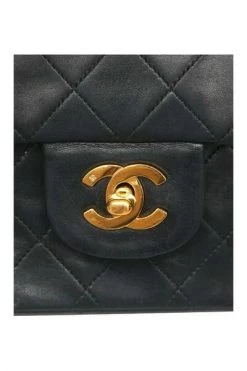 Chanel Vintage Vintage Tassen Pre-owned Medium Double Flap Bag Black