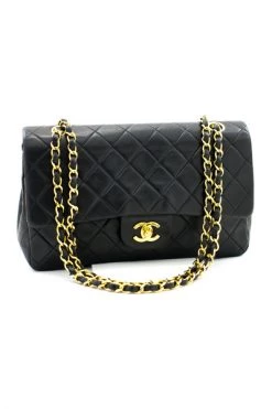 Chanel Vintage Vintage Tassen Pre-owned Medium Double Flap Bag Black -Goedkope Chanel Vintage winkel bc75077e5da8ec30770ec49f5cbc8516