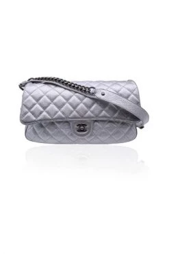 Chanel Vintage Vintage Tassen Pre-owned Leather Chanel-bags Gray