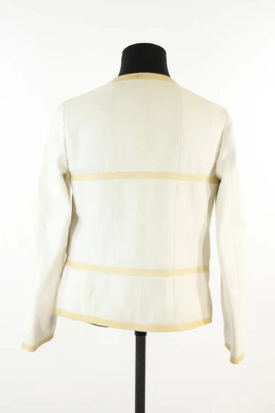Chanel Vintage Vintage Jassen Pre-owned Leather Outerwear White 2 Chanel Vintage Vintage Jassen Pre-owned Leather Outerwear White - Afbeelding 2