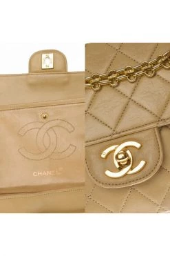 Chanel Vintage Vintage Tassen Pre-owned Leather Chanel-bags Beige -Goedkope Chanel Vintage winkel c019d9d89ddfe45bc177edabce7d2ca7