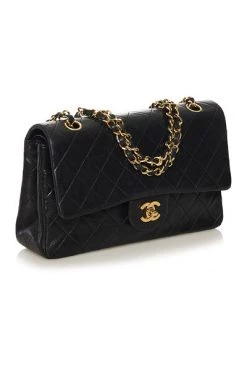Chanel Vintage Vintage Tassen Pre-owned Medium Double Flap Bag Black -Goedkope Chanel Vintage winkel c01b2111e8c33e85bd15d43bc5c76a9b