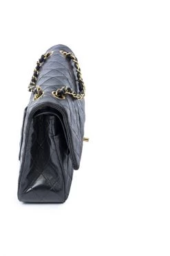 Chanel Vintage Vintage Tassen Pre-owned Medium Double Flap Bag Black