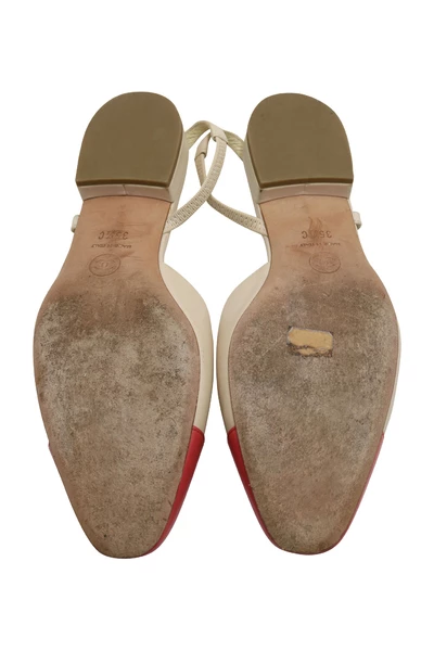 Chanel Vintage Vintage Schoenen Flat Sandals Beige 6 Chanel Vintage Vintage Schoenen Flat Sandals Beige - Afbeelding 6