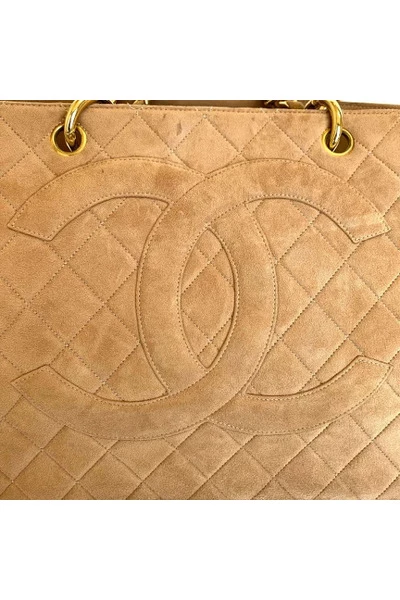 Chanel Vintage Vintage Tassen Pre-owned Suede Totes Beige 1 Chanel Vintage Vintage Tassen Pre-owned Suede Totes Beige