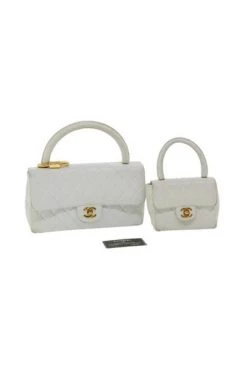 Chanel Vintage Vintage Tassen Pre-owned Leather Chanel-bags White -Goedkope Chanel Vintage winkel c377b3125855740b146f3c90787ed201