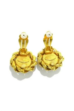 Chanel Vintage Vintage Sieraden Pre-owned Metal Earrings Yellow -Goedkope Chanel Vintage winkel c493db80bc91322b2c146093a501c130