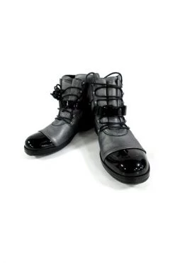 Chanel Vintage Vintage Schoenen Pre-ownedLeatherBoots Gray -Goedkope Chanel Vintage winkel c55903a3533f11c5990a660ce5086a9b