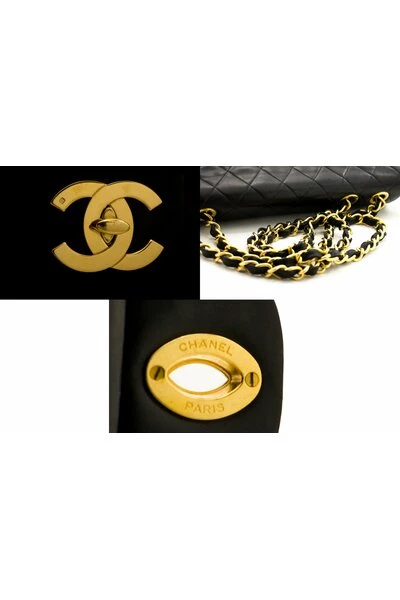 Chanel Vintage Vintage Tassen Pre-owned Jumbo 13; Maxi 2.55 Flap Chain Shoulder Bag Lambskin Black 6 Chanel Vintage Vintage Tassen Pre-owned Jumbo 13; Maxi 2.55 Flap Chain Shoulder Bag Lambskin Black - Afbeelding 6