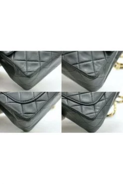 Chanel Vintage Vintage Tassen Pre-owned Mini Square Small Chain Shoulder Bag Crossbody Quilt Black