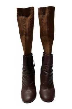 Chanel Vintage Vintage Schoenen Pre-owned Sock Ankle Boots Brown