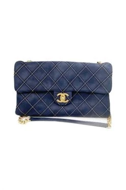 Chanel Vintage Vintage Tassen Pre-owned Leather Chanel-bags Blue -Goedkope Chanel Vintage winkel c7f6b89e1f0abab6426686b3cf449b67